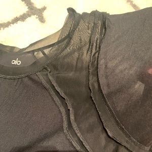 Alo black mesh top
